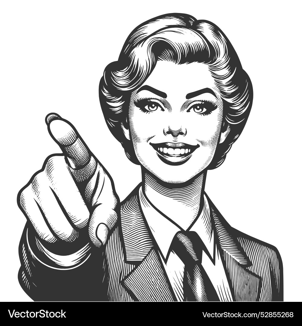 Businesswoman Frau Zeige Finger Skizze Businesswoman Frau Zeige Finger Skizze vektorbild