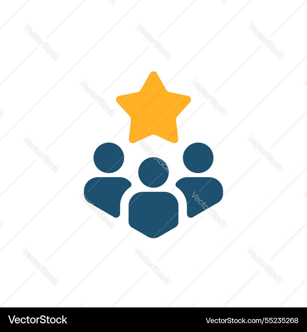 Customer loyalty or retention icon with star Customer loyalty or retention icon with star vector image