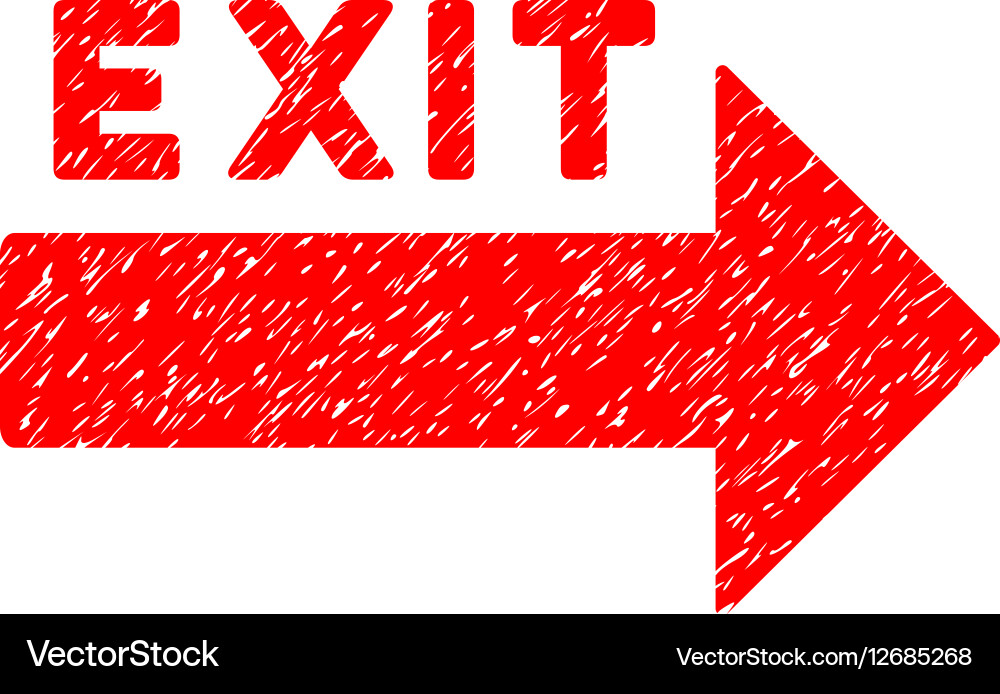 Exit arrow grainy texture icon Vector Image