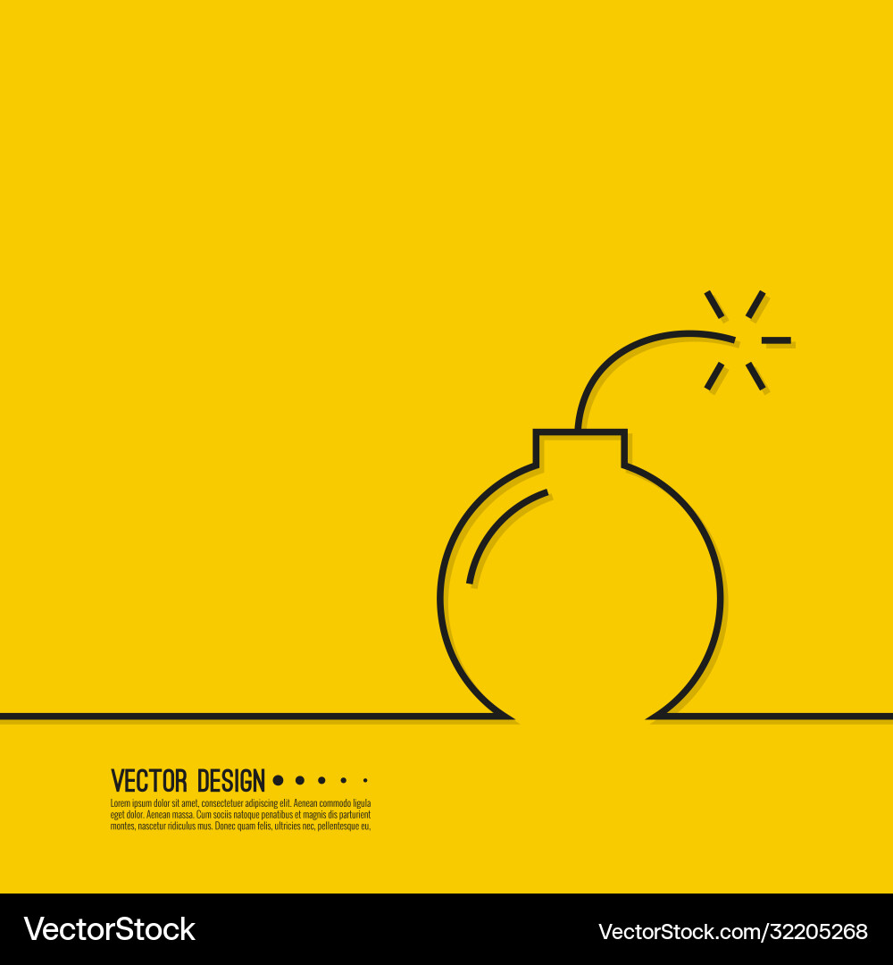 Exploding Bomb with Burning Wick vector image