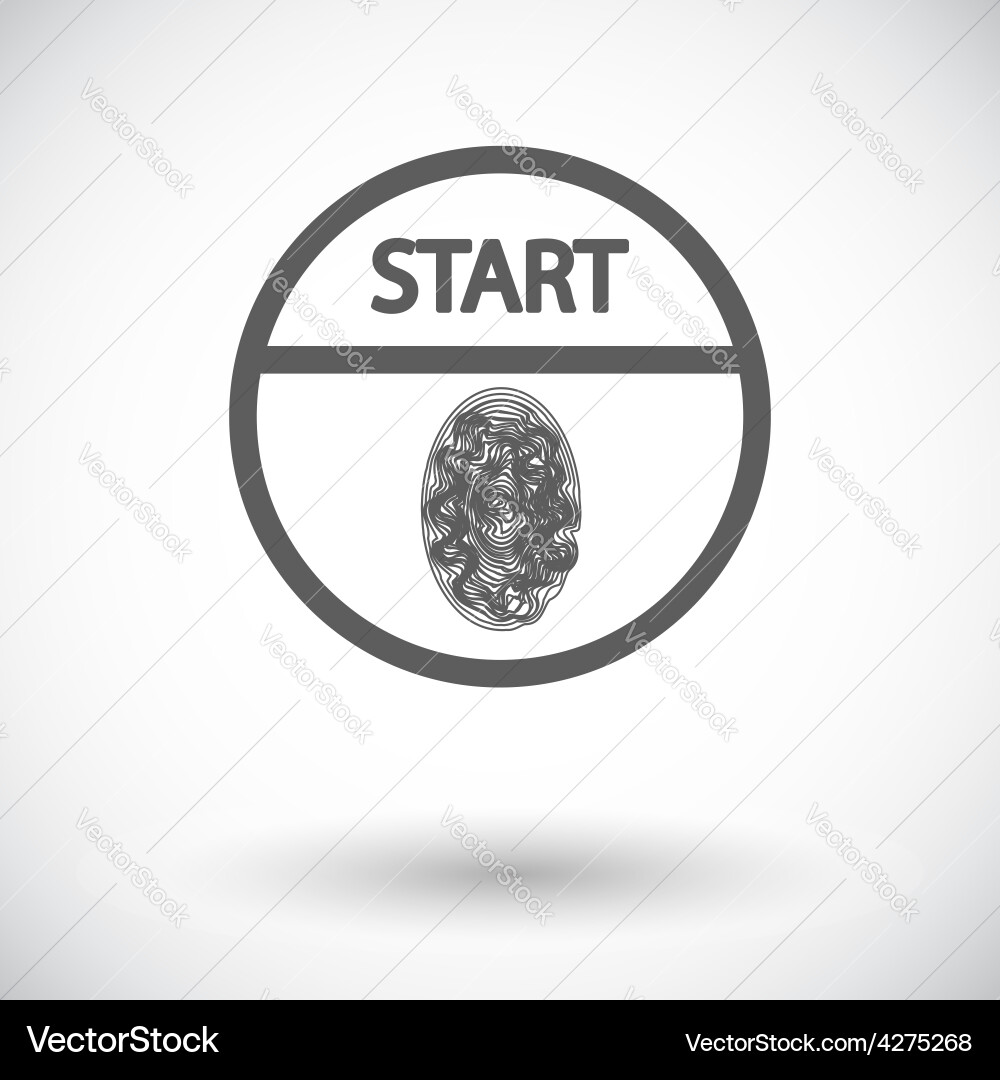 Fingerprint Protected Start/Stop Button Vector Image