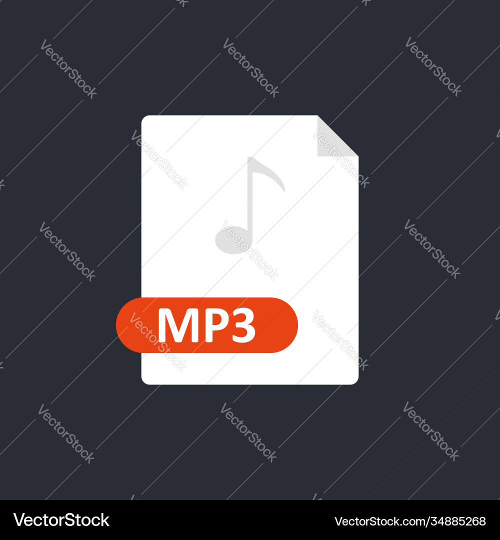 Mp3 file icon mpeg audio layer 3 format Vector Image