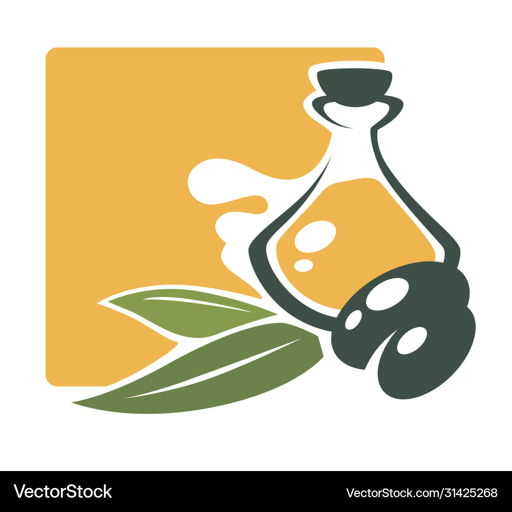 Olive oil in bottle branch with berry banner Olive oil in bottle branch with berry banner vector image