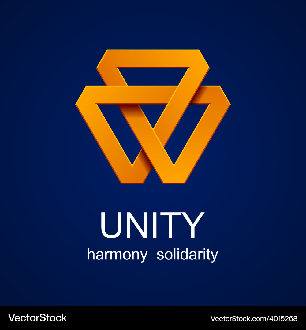 Orange Triangle Icon - Unity Shape vector image