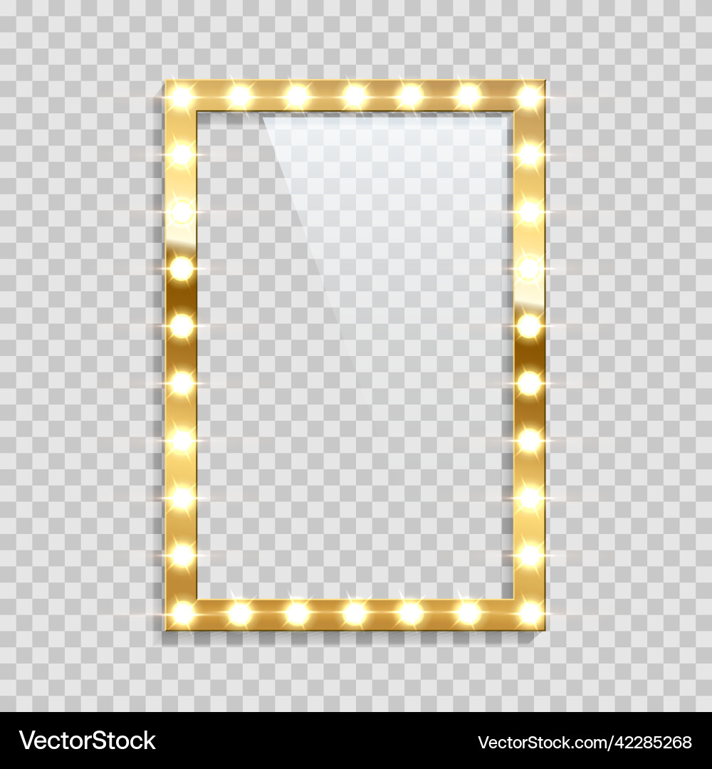 Rectangle bulb frame isolated on transparent Rectangle bulb frame isolated on transparent vector image