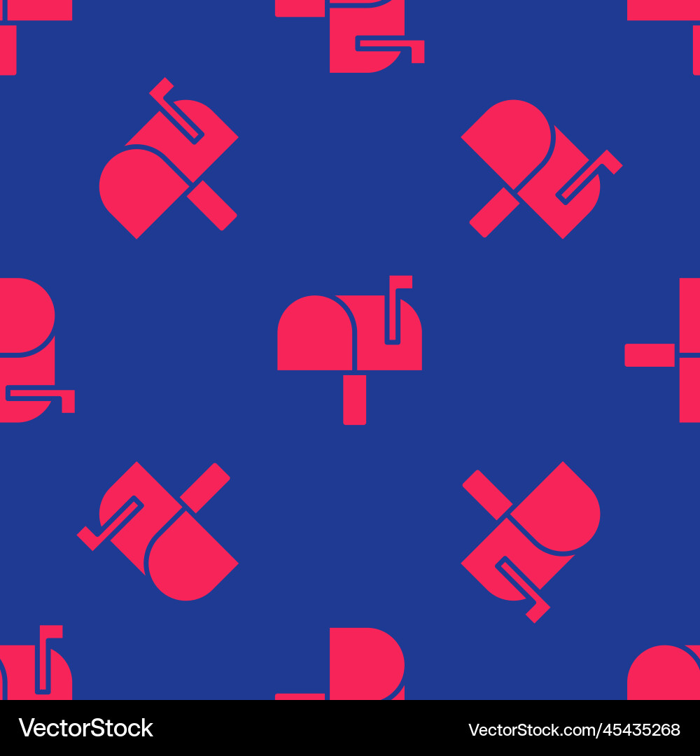 Red mail box icon isolated seamless pattern Vector Image