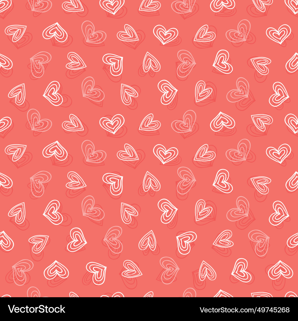 Red wireframe hearts repeat pattern Red wireframe hearts repeat pattern Vector Image