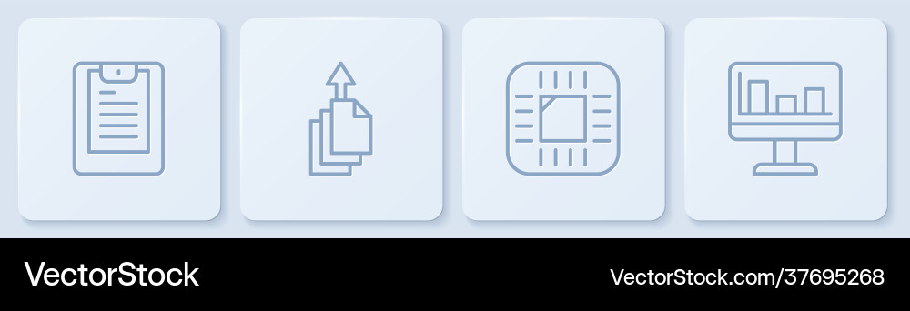 Set line server data report processor with cpu Set line server data report processor with cpu vector image