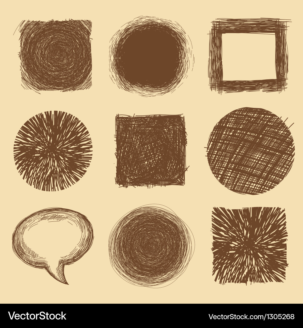 Set with doodle backgrounds and frames vector image
