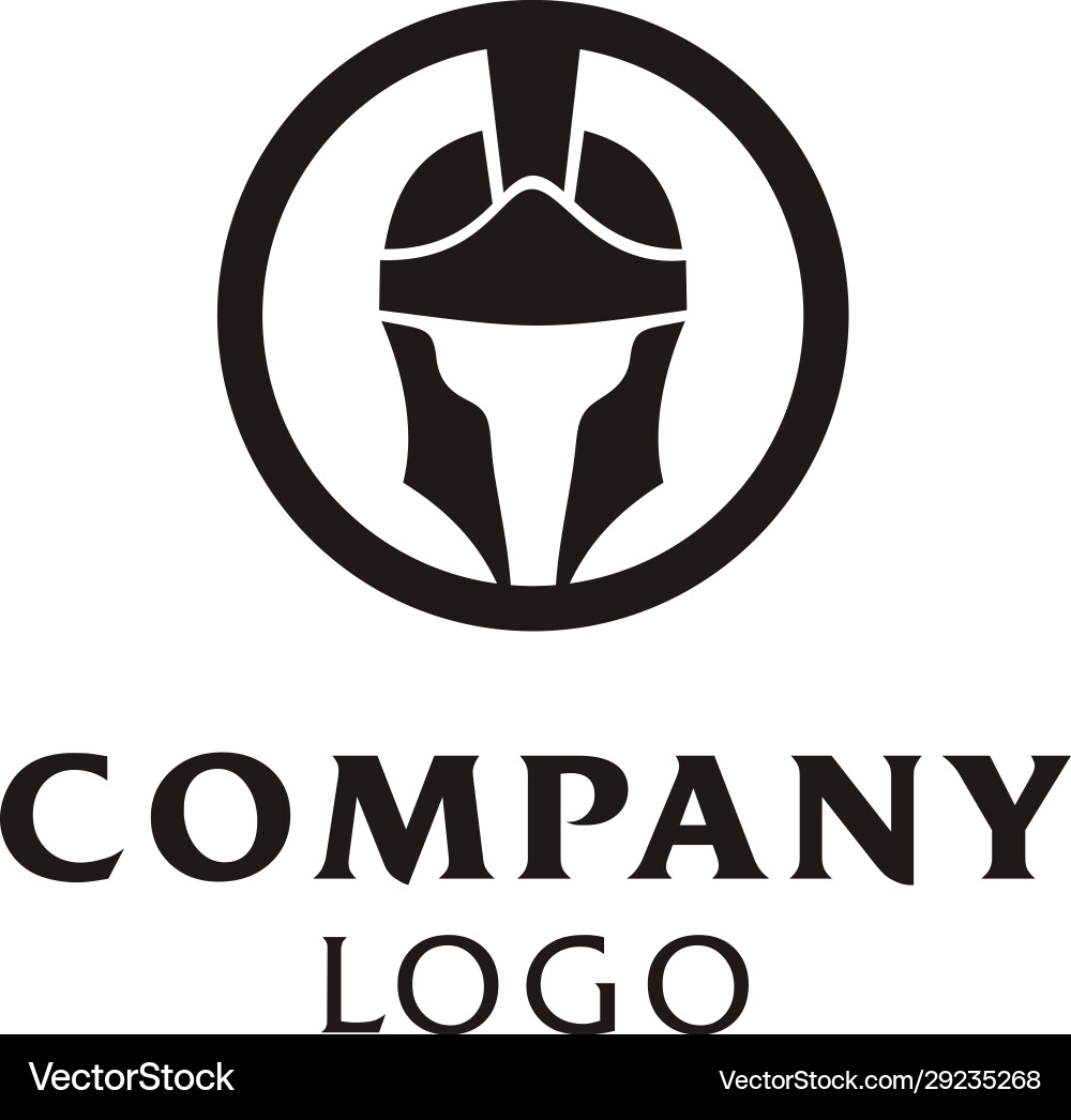 Spartan Helmet & Armor Logo Vector Image