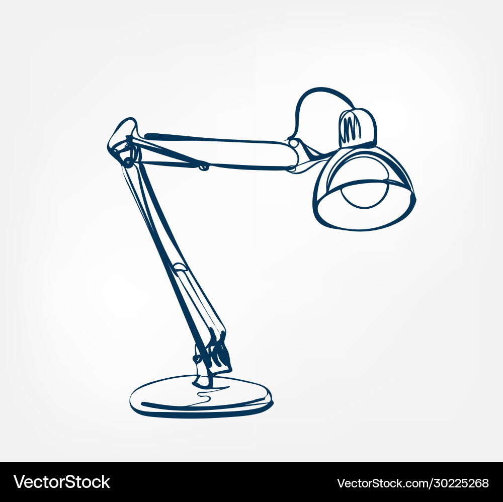 Table lamp one line design element isolated Vector Image