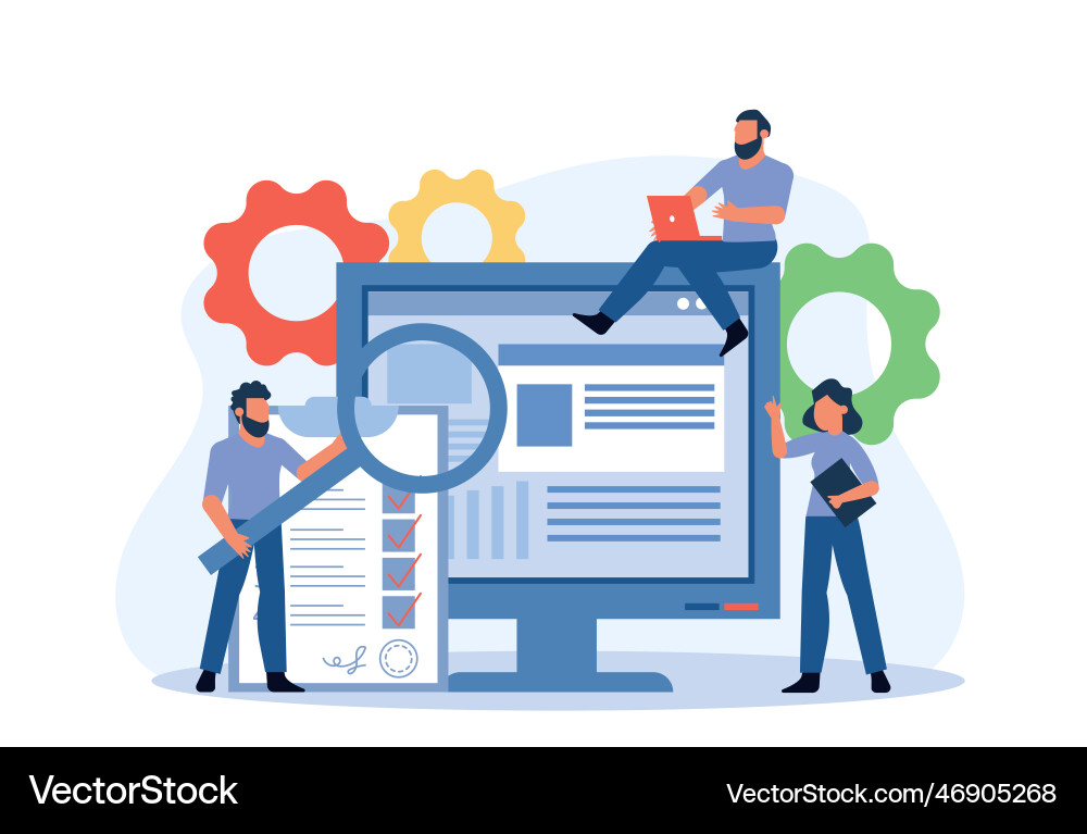 Testing a program or business application people Vector Image