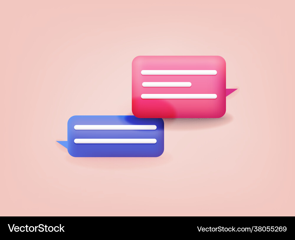 3d chat bubble talk dialogue messenger or online 3d chat bubble talk dialogue messenger or online vector image