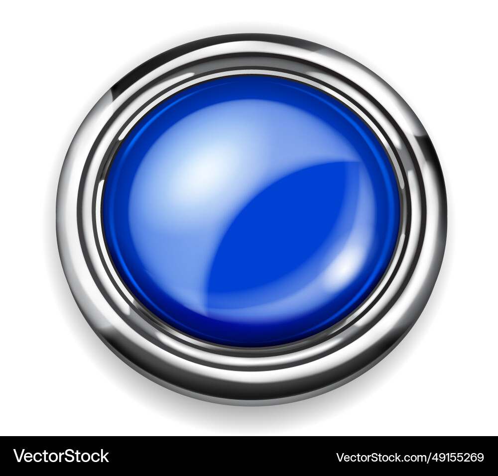 Big button with metallic border Big button with metallic border vector image