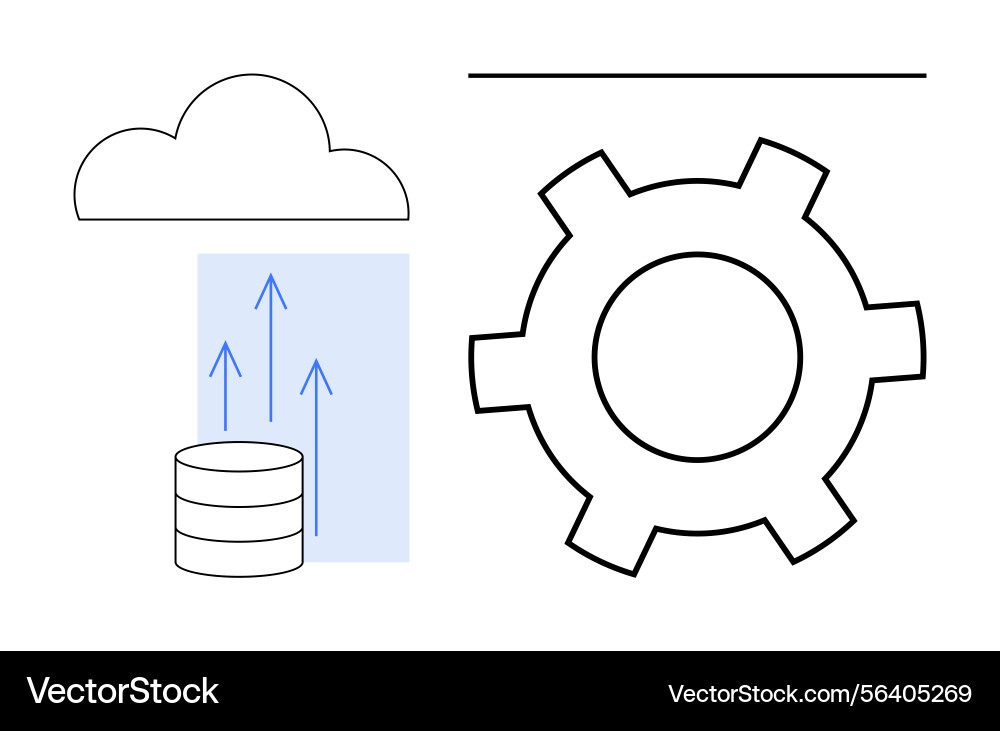 Cloud-Datenbankintegration und Prozessautomatisierung Cloud-Datenbankintegration und Prozessautomatisierung Vektorbild