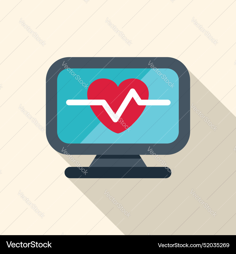 Computer monitor displaying heartbeat showing Computer monitor displaying heartbeat showing Vector Image