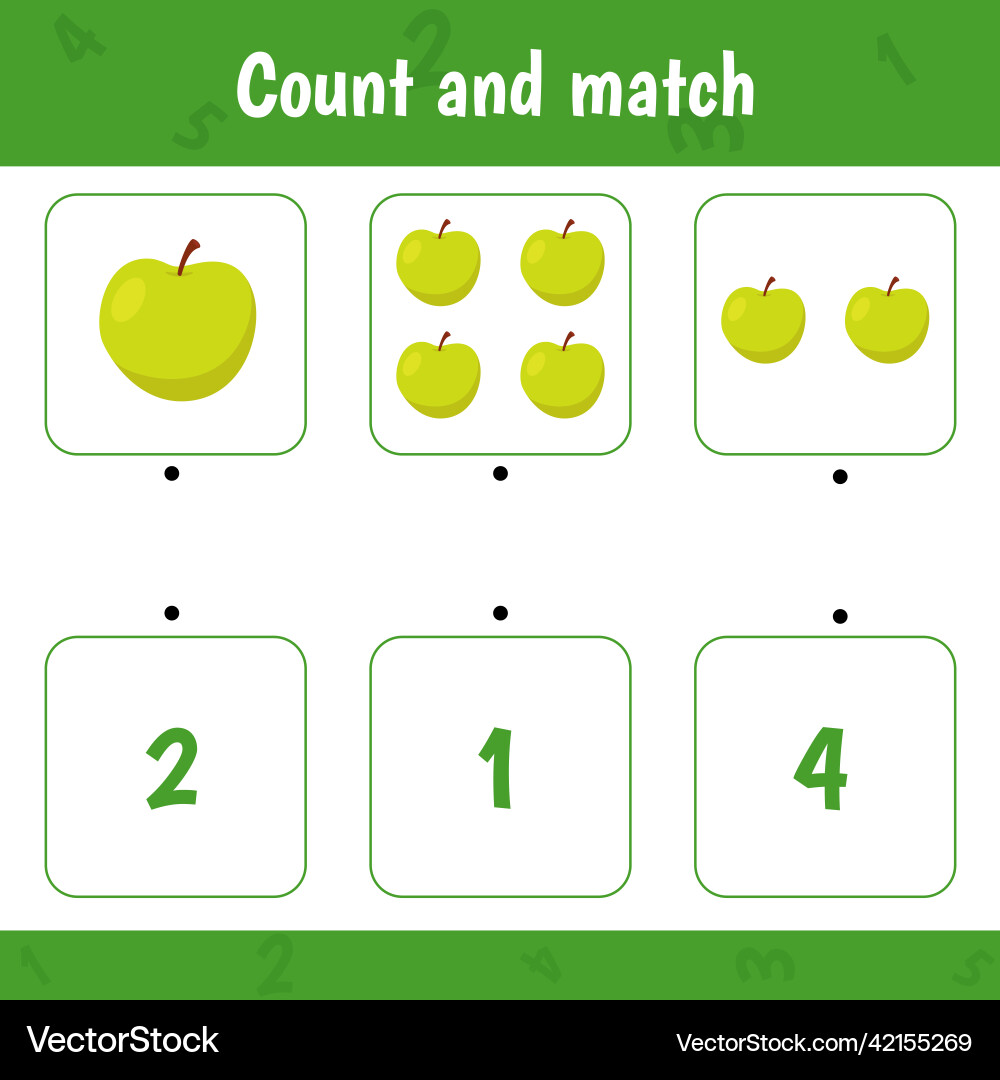 Count and match apple Vector Image