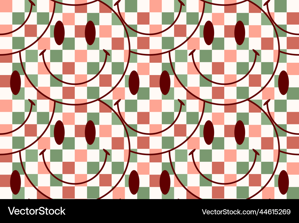 Cute happy face with smile christmas seamless Cute happy face with smile christmas seamless vector image