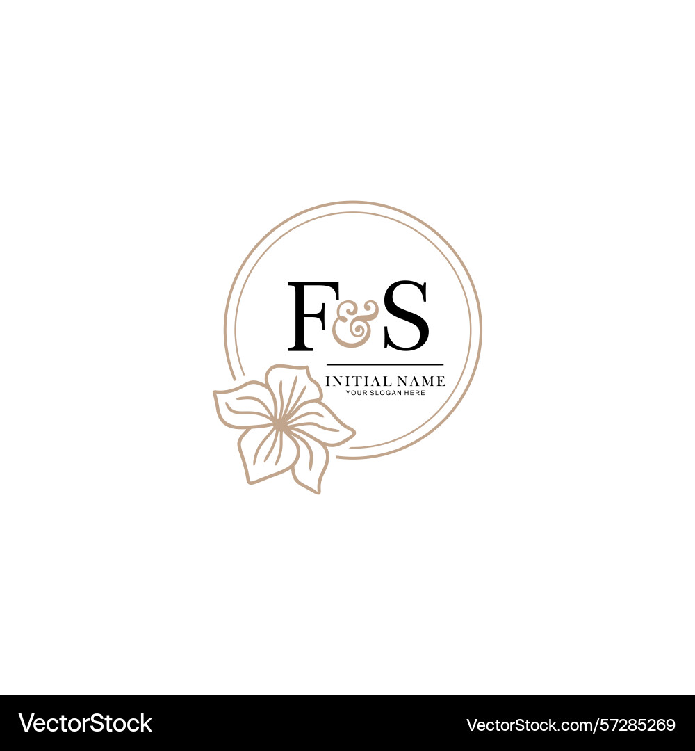 Elegant fs initial logos with floral and modern Elegant fs initial logos with floral and modern Vector Image