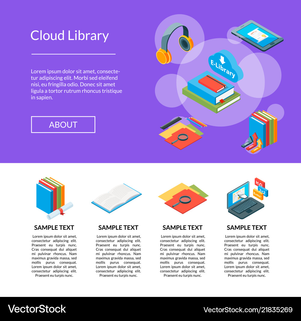 Isometric online education icons landing Isometric online education icons landing vector image