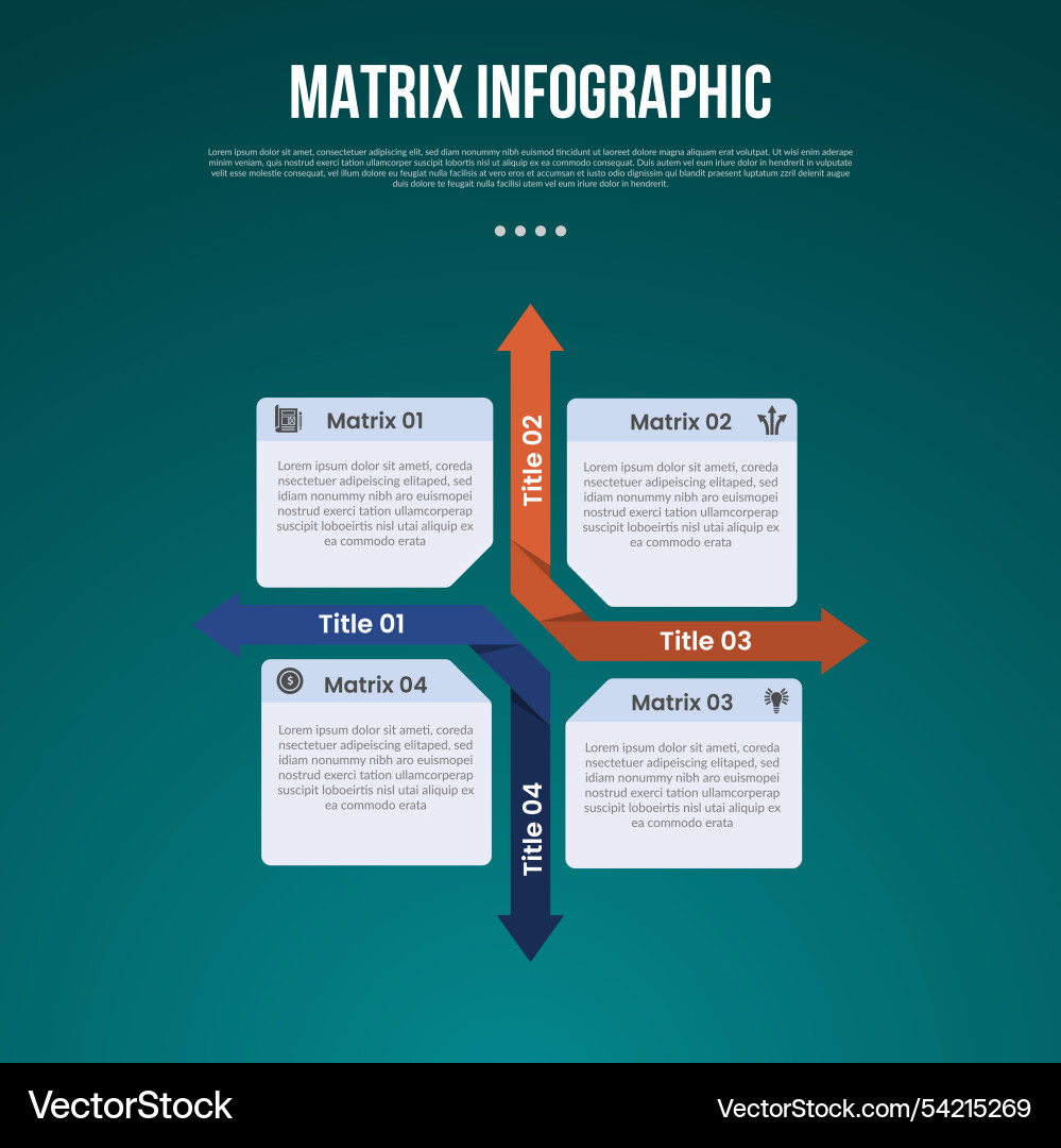 Matrix structure dimensions template infographic Matrix structure dimensions template infographic vector image