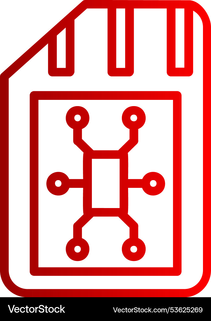 Memory card line gradient icon Vector Image
