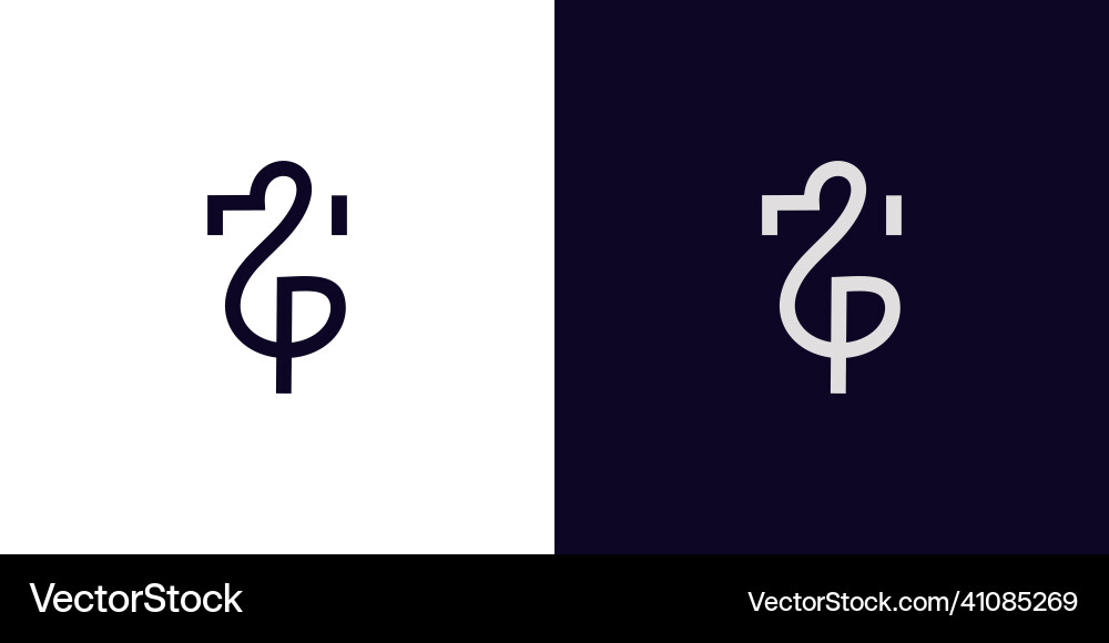 Modern and elegant tp initials logo design Vector Image
