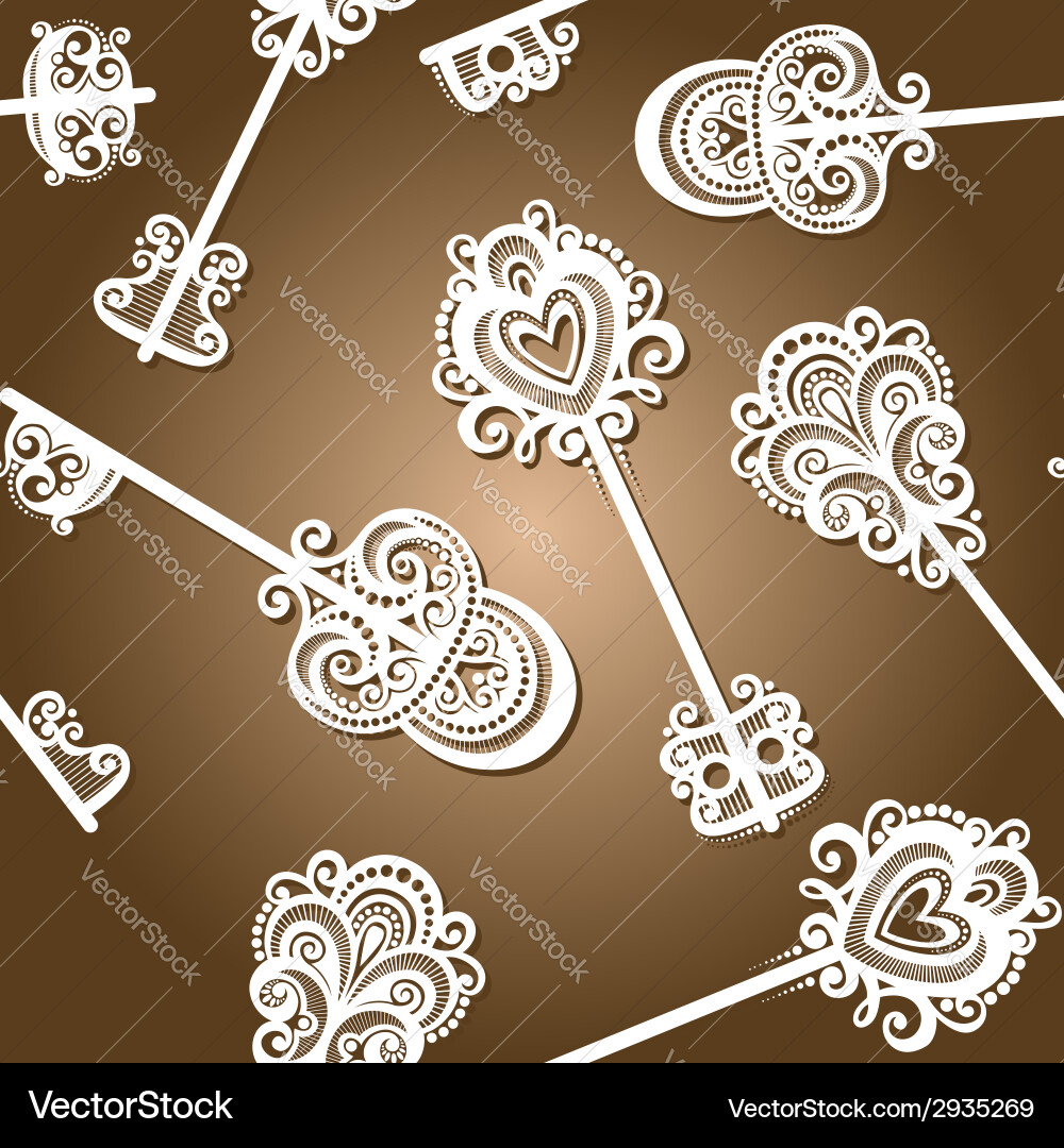 Ornate Key Pattern Vector Image