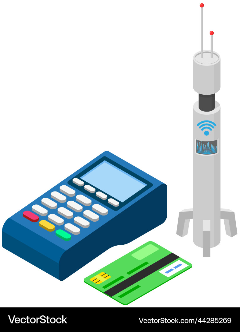 Payment online using wifi connection internet Payment online using wifi connection internet vector image