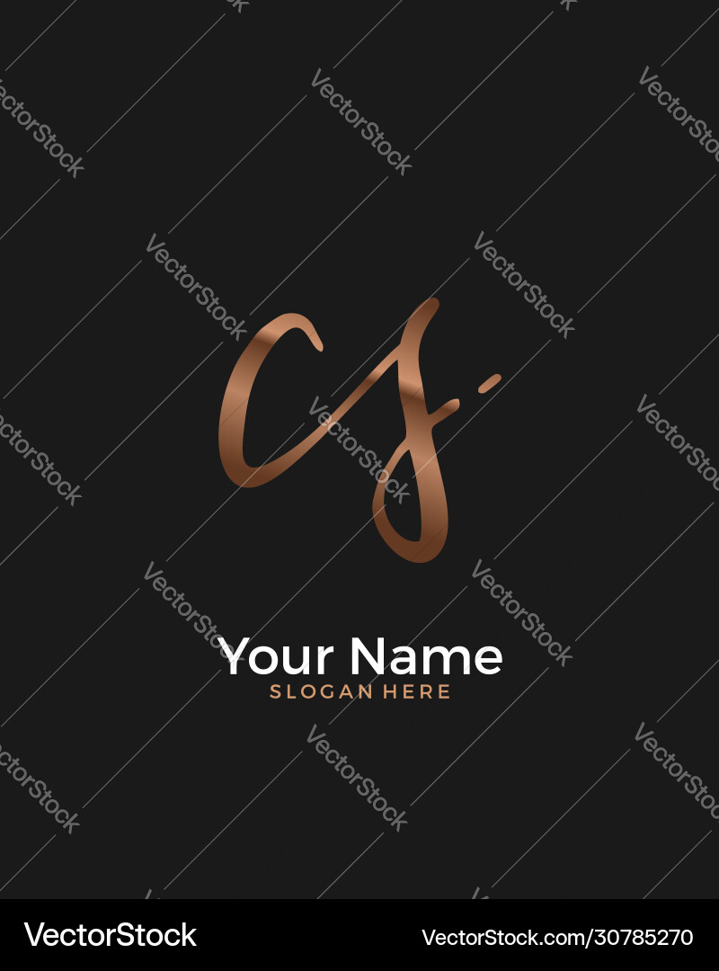 C s cs initial logo signature handwriting C s cs initial logo signature handwriting vector image
