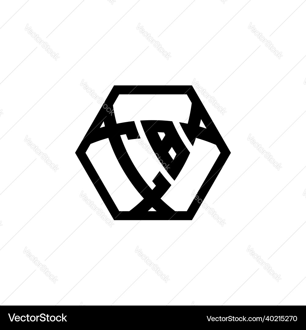 Cb logo monogram triangle shield hexagonal style Cb logo monogram triangle shield hexagonal style Vector Image
