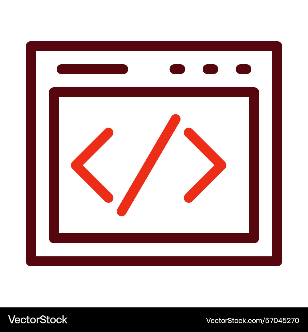 Coding thick line two color icons for personal vector image