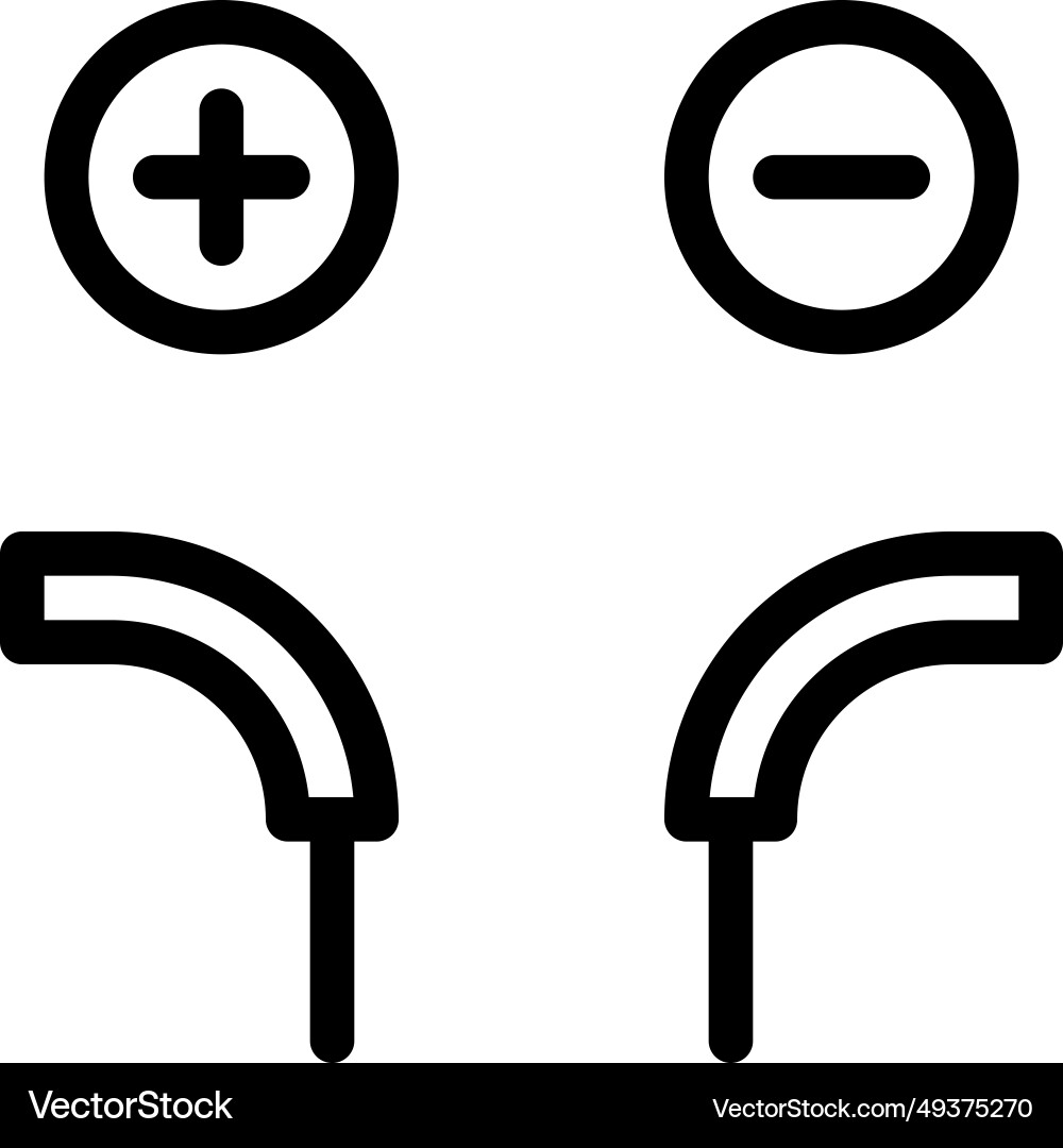 Connection points with positive and negative Vector Image