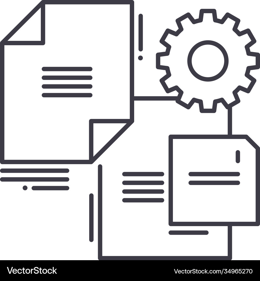 Data file icon linear isolated thin Vector Image