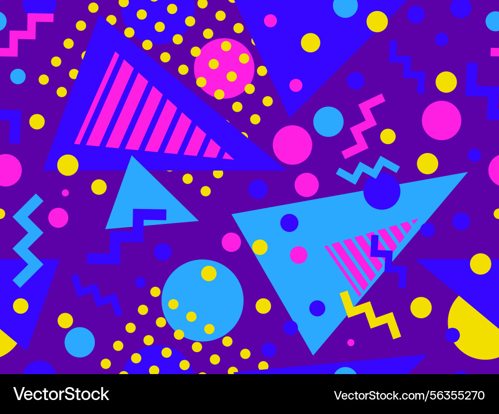 Geometric seamless pattern with memphis elements Geometric seamless pattern with memphis elements vector image