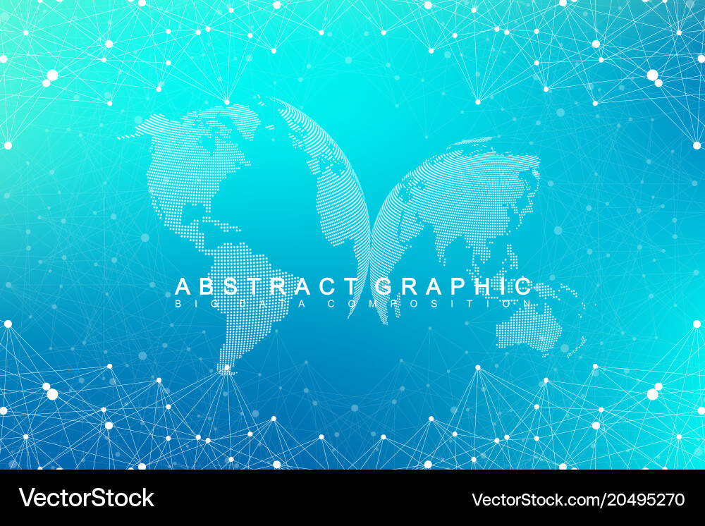 Global network connection and big data Vector Image