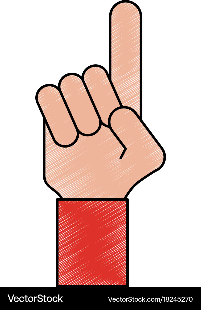 Hand with index up Vector Image