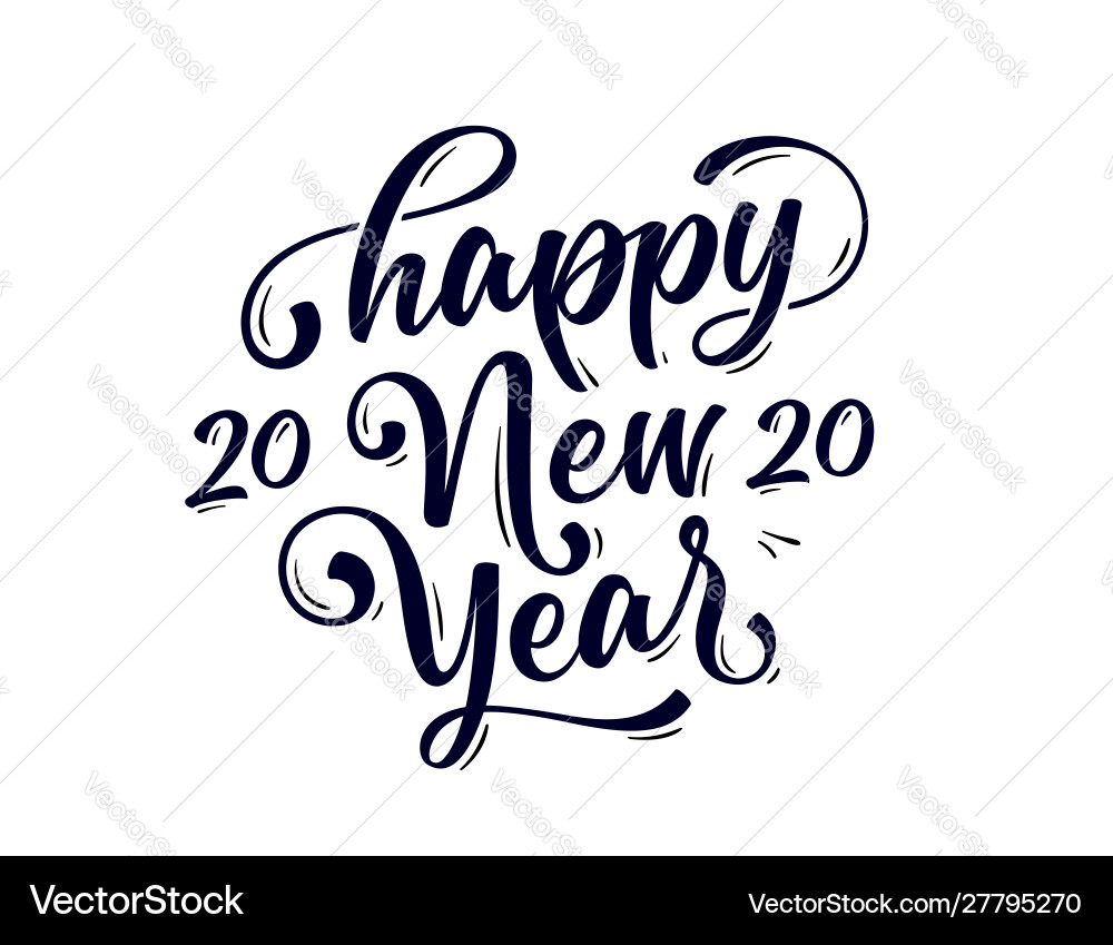 Happy new year lettering text Happy new year lettering text vector image