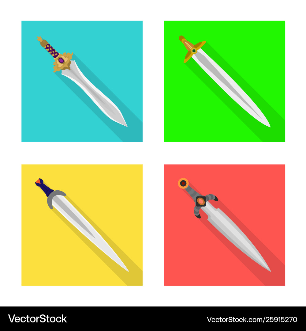 Isolated object and sword icon set Isolated object and sword icon set Vector Image
