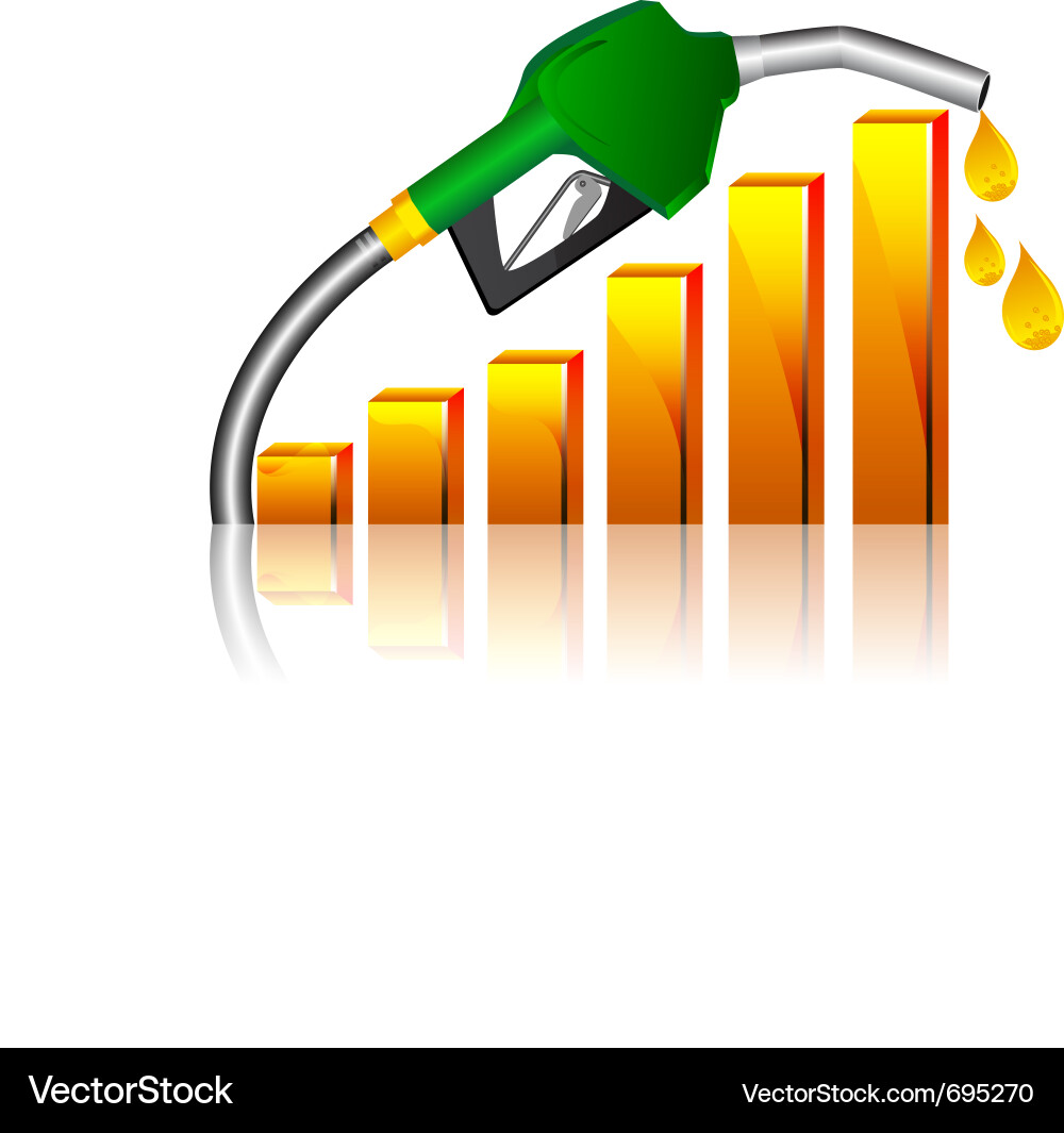 Kraftstoffkosten steigern - Energiediagramm Vektorbild