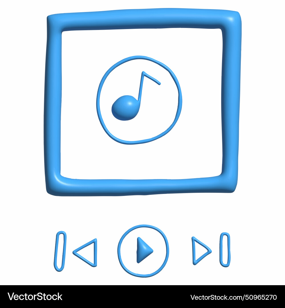 Modern 3d rendering minimal audio music player Modern 3d rendering minimal audio music player vector image