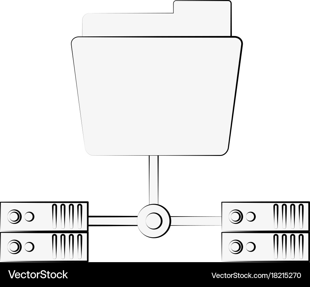 Servers linked web hosting icon image Vector Image