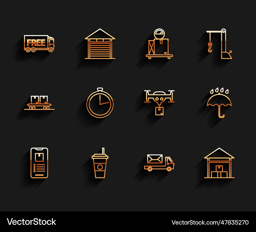 Set line mobile phone with app delivery tracking Set line mobile phone with app delivery tracking Vector Image