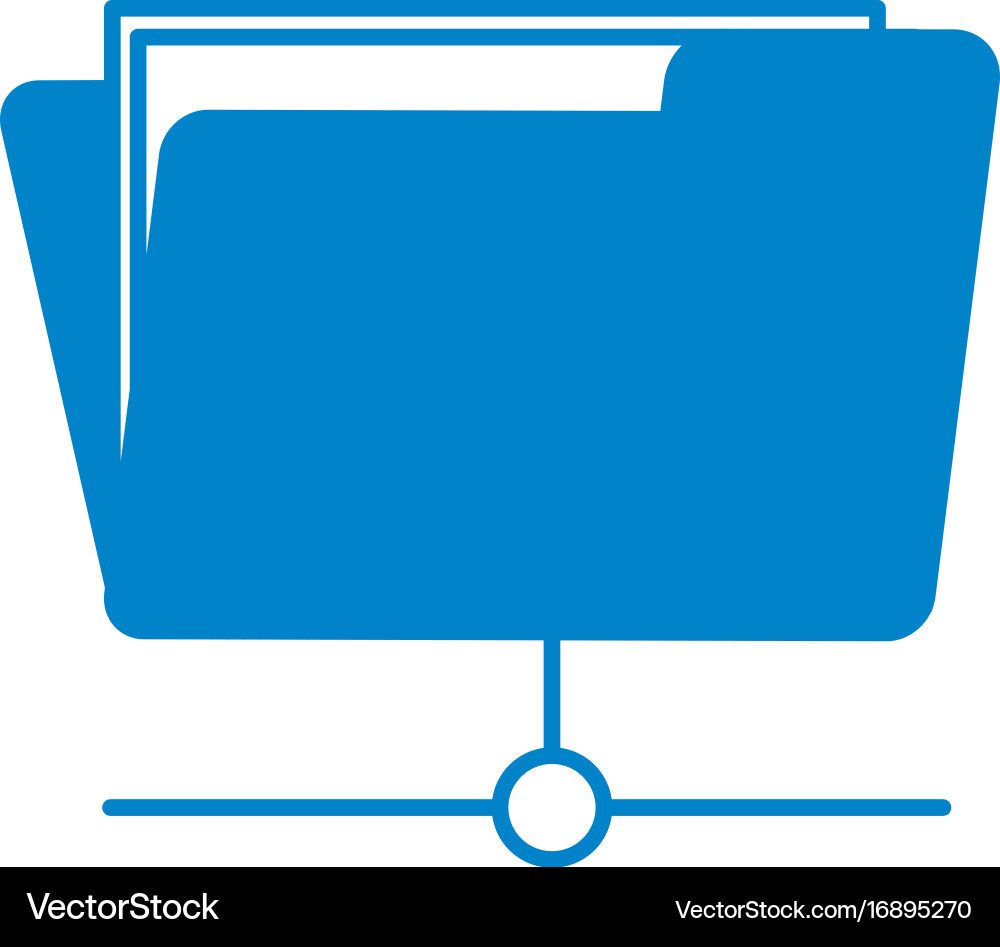 Silhouette folder file data center server Vector Image