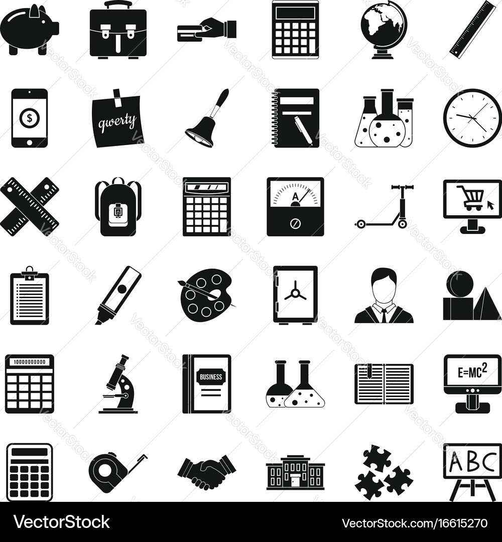 Small computer icons set simple style Vector Image