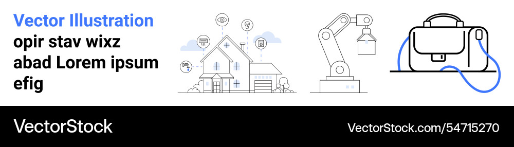 Smart home system automation with robot arm Vector Image