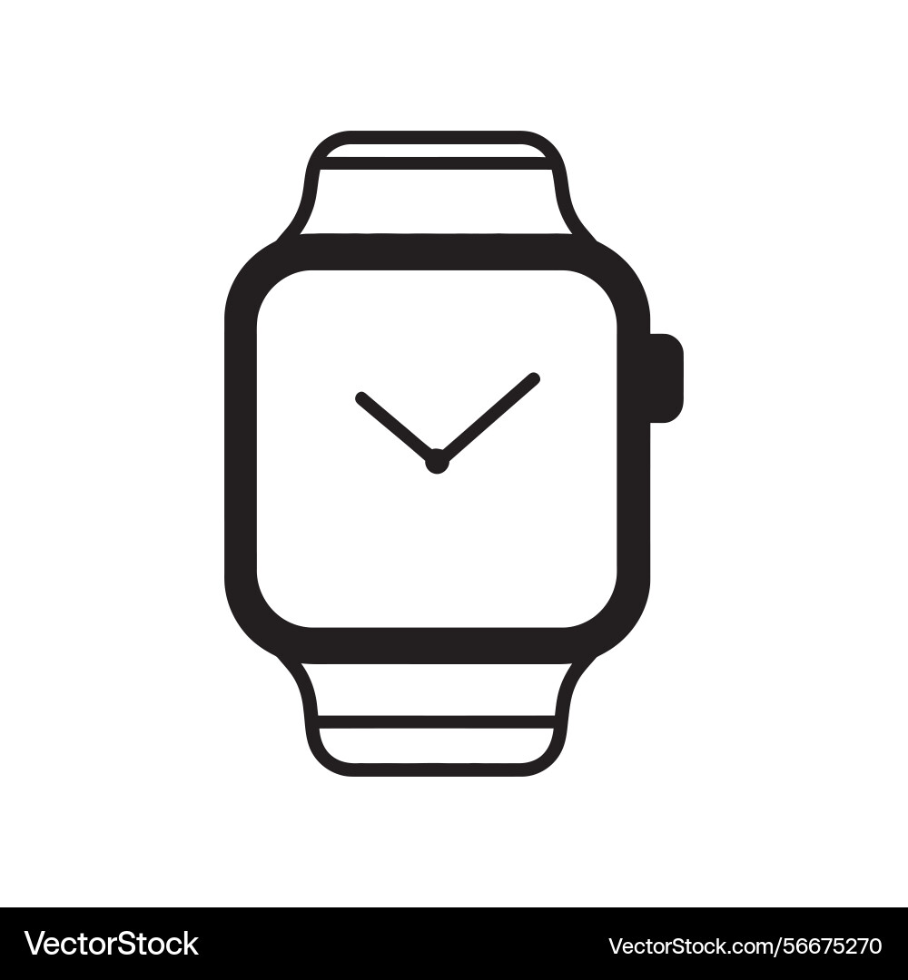 Smartwatch with analog display and strap vector image