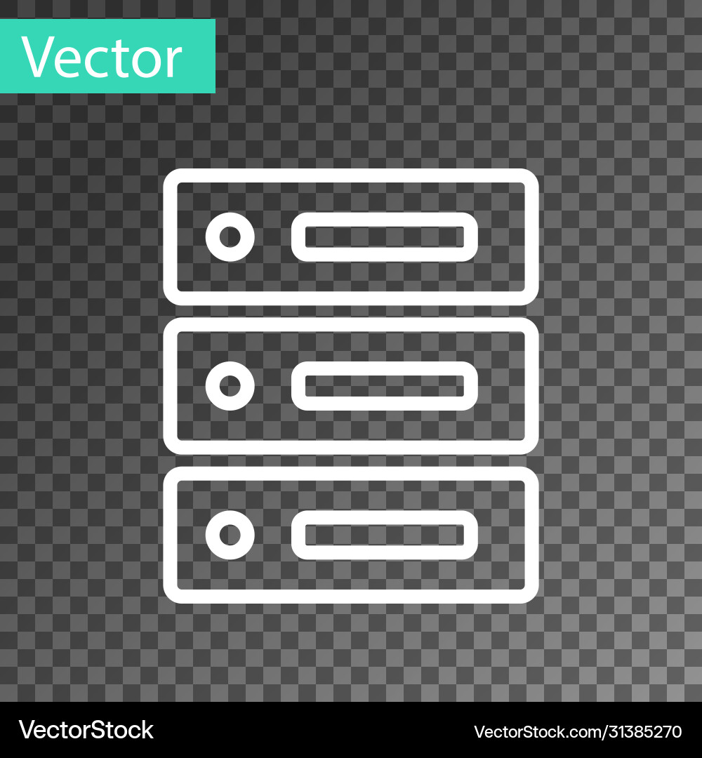 White line server data web hosting icon isolated White line server data web hosting icon isolated Vector Image