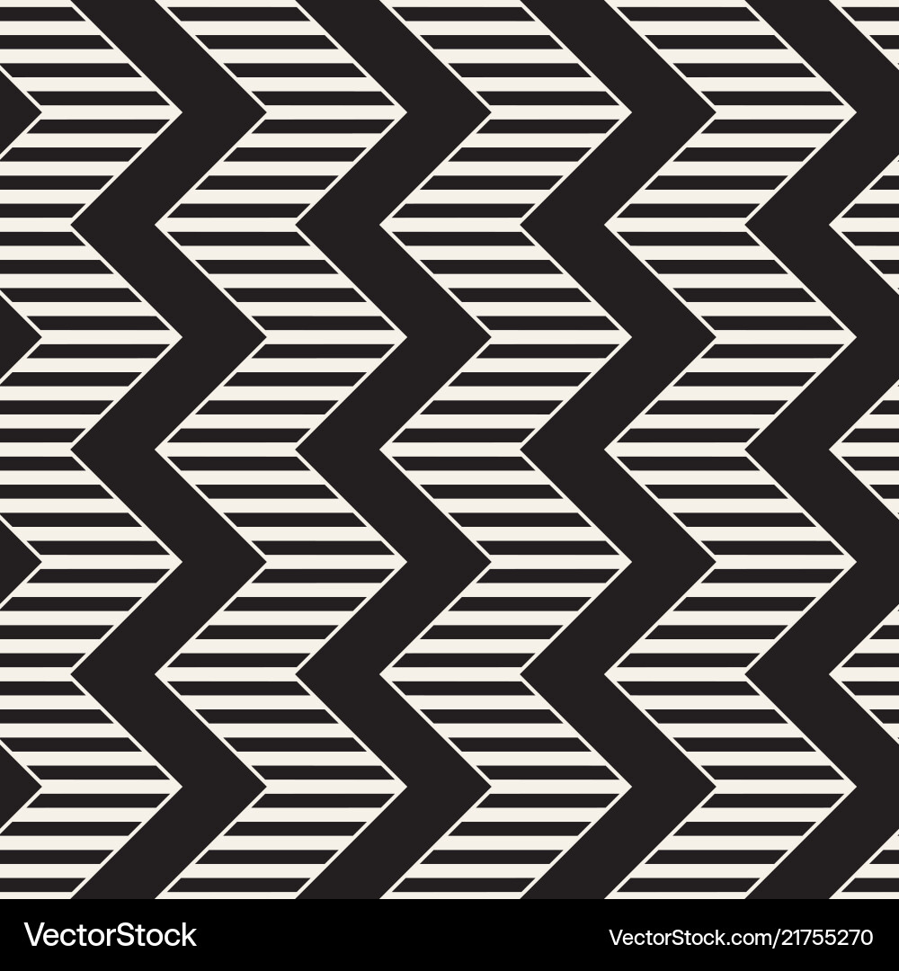 Zigzag Line Pattern - Abstract Monochrome vector image
