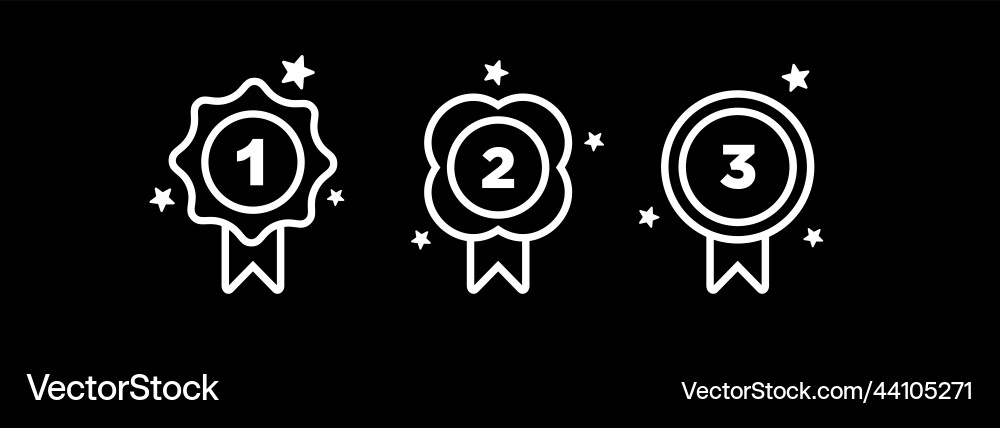 1st 2nd 3rd medal first place second third award Vector Image